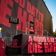 Twentieth Century Fox uses TRIO 140' x 40' printed drop to hide the mural of Bruce Willis for the 25th anniversary of Die Hard