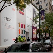 TRIO printed construction barricade at UNIQLO NY on 34thSt