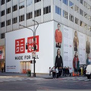 TRIO printed construction barricade at UNIQLO NY on 5thAve
