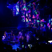 Coldplay at Austin City Limits - New Years Eve 2012 - TRIO artwork hanging from the rafters