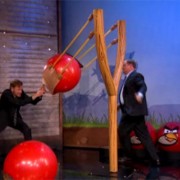 TRIO printed backdrop - 'Angry Birds' skit - Conan O'Brien