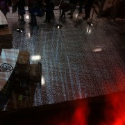 TRIO flooring and faux fire in the WB booth