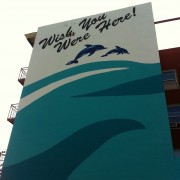 TRIO hand-painted wall for the City of San Diego - Wish You Were Here!