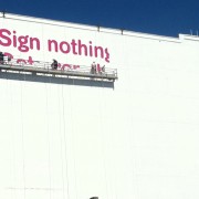 TRIO painting the T Mobile ad in Los Angeles along the 110 freeway