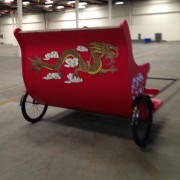 Hand Painted Detail on Rickshaw in TRIO studio