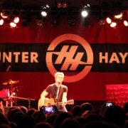 TRIO printed backdrop in Seattle with Hunter Hayes