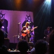 Okkervil River on tour with hand-painted TRIO backdrop