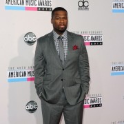 50 Cent in front of TRIO printed step and repeat - 40th Annual AMAs