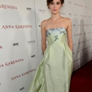 kiera knightley in front of trio print at anna karenina premiere in hollywood