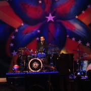 TRIO hand-painted backdrop on stage with Ringo Starr