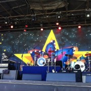 The hand-painted Ringo Starr backdrop on stage