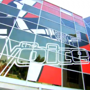 TRIO printed adhesive graphics - The Voice - New York Street at Universal Studios, Hollywood