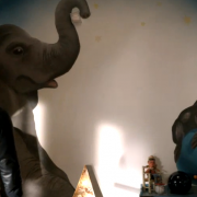 TRIO hand-painted circus animals for the nursery - The New Normal, Season 1