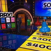 TRIO sculpted sorry game piece costumes made for family game night tv show