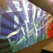 TRIO hand-painted backdrop - The Voice, Season 3 in the band rehearsal room