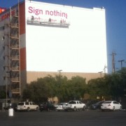 TRIO hand-painted ad along the 110 freeway in Los Angeles