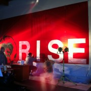 TRIO hand-painted Rise Against backdrop